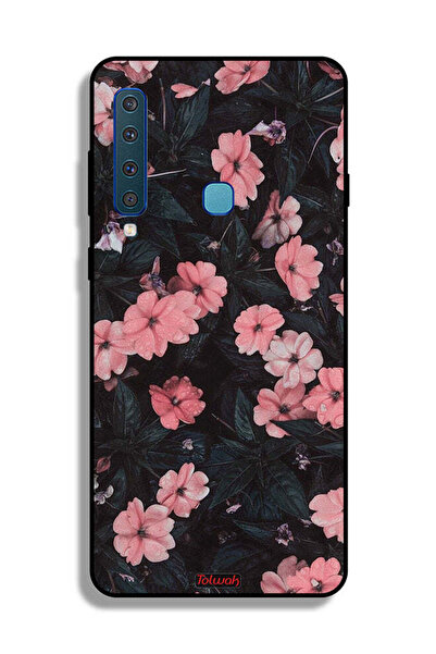 Tolwak غطاء حماية لهاتف سامسونج جالكسي A9 (2018) - لون الخوخ والورود الصغيرة