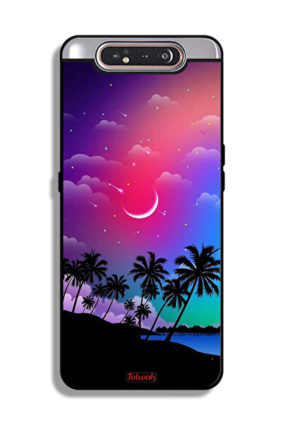 Tolwak Samsung Galaxy A80 Protective Case Cover Moon In Night Art