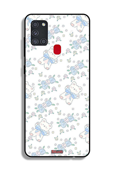 Tolwak غطاء حماية لهاتف سامسونج جالكسي A21s بطبعة دب تيدي لطيف وزهور