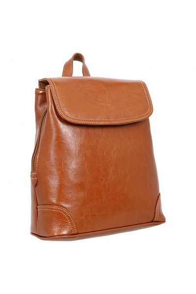 Magazinul de genti Ladies' backpack in natural leather, model 097, tobacco brown