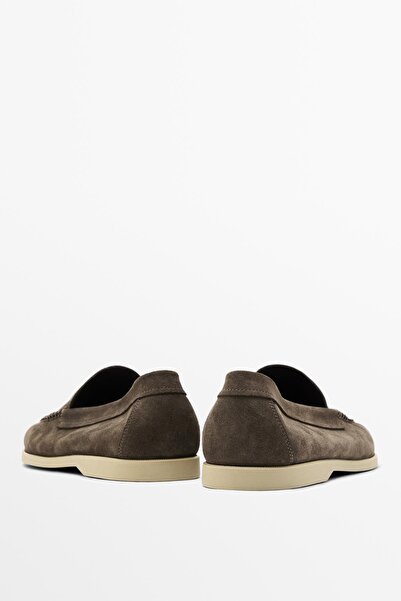 Massimo Dutti Yumuşak kalın süet makosen