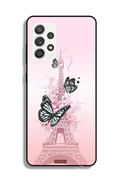 Tolwak Samsung Galaxy M32 5G Protective Case Cover Butterflies On Eiffel Tower