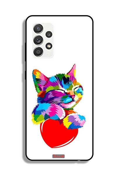 Tolwak Samsung Galaxy A32 5G Protective Case Cover Colourful Kitten