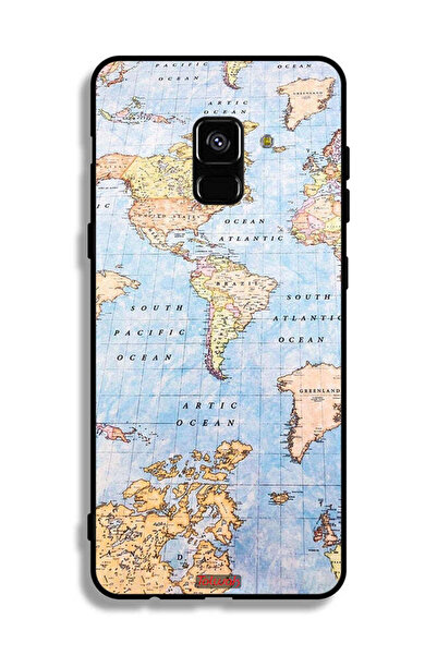 Tolwak غطاء حماية لهاتف Samsung Galaxy A8 Plus (2018) - خريطة العالم
