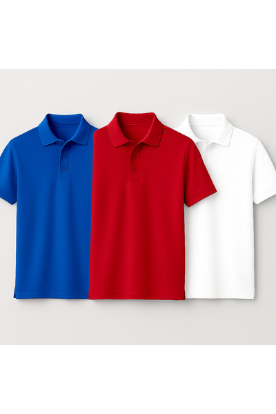 FATBAG Men's Solid Regular Fit Half Sleeve Polo T-Shirts (Combo Pack of 3)