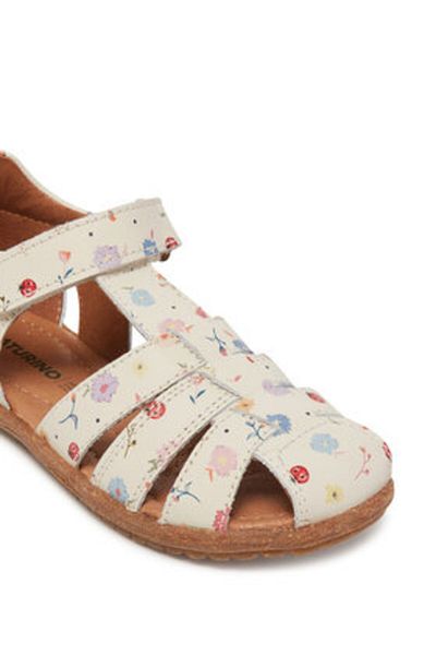 Naturino Girls Sandals white NATURINO-1500724 80 SEE CALF PRCOUNTRY 3 MILK D
