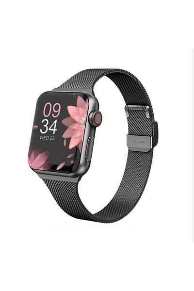 O Ozone Slim Milanese Apple Watch Strap | Apple Watch Series 10 | Ultra 2 | 8 Ultra | 9 | 8 | 7 | 6 |Black