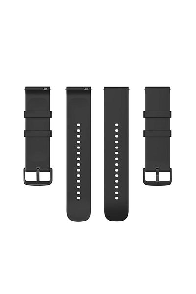 SKYDDAR INNOVATION Silicone Strap for Samsung Galaxy Watch 4/5/Active 2, Huawei Watch GT 3 /GT 3 Pro, W001 - Black