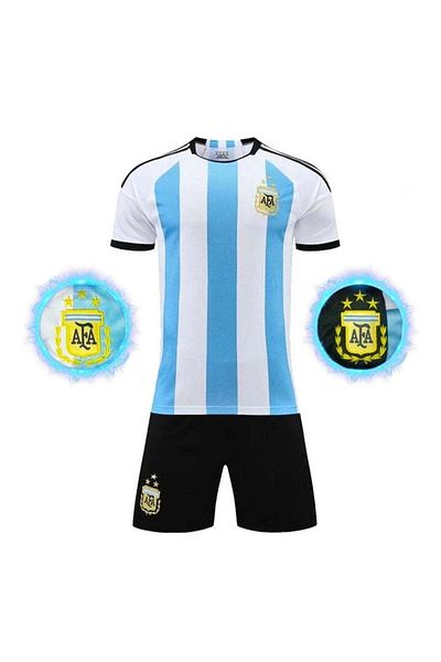 Generic Premium Soccer 2022 Argentina World Cup Champions Home Jersey Kit