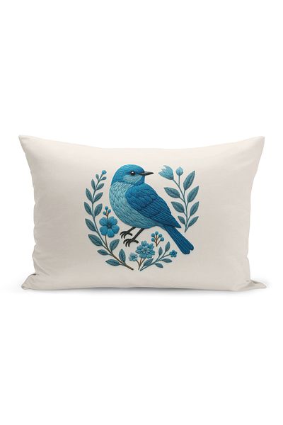 Bertille Home Husă de pernă imprimată digitală pe două părți (aspect de model de broderie Punch/Punch)
