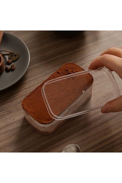 alenked Tiramisu Cup Dessert Container 300 Cc - 6 Pieces with Lid