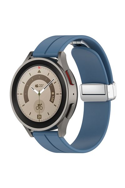 SKYDDAR INNOVATION Curea din silicon pentru Samsung Galaxy Watch 4/5/Active 2, Huawei Watch GT 3 /GT 3 Pro, W011 - Albastră