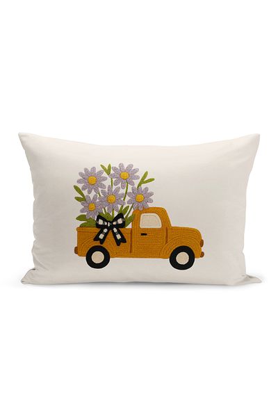 Bertille Home Husă de pernă imprimată digitală pe două părți (aspect de model de broderie Punch/Punch)