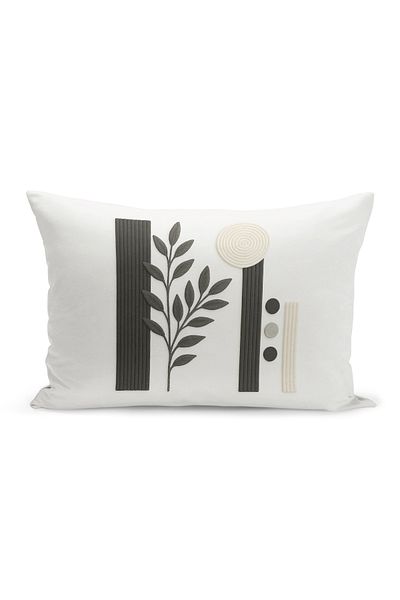 Bertille Home Husă de pernă imprimată digitală pe două părți (aspect de model de broderie Punch/Punch)