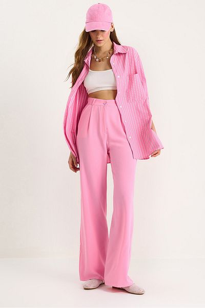 Bianco Lucci Women's High Waist Ayrobin Fabric Palazzo Pants 3957 60281083
