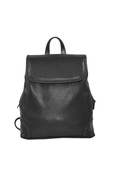 Magazinul de genti Women's backpack made of soft natural leather, model 097, Matte black