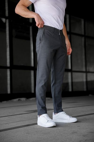 Ser Joven Men's Slim Fit Dark Anthracite Linen Trousers
