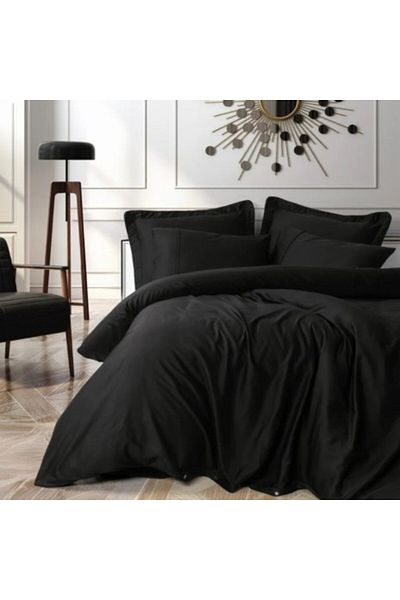 Cotton Box Luxury bed linen made of lyocell and cotton, Cotton Box, Silky Satin Black