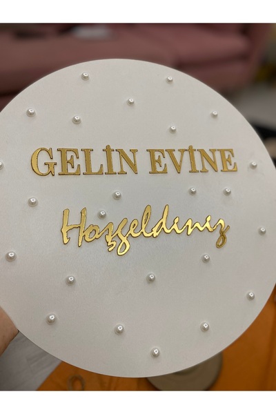 Boncukafası Welcome to the Bride's Home Gold Door Ornament 30 cm