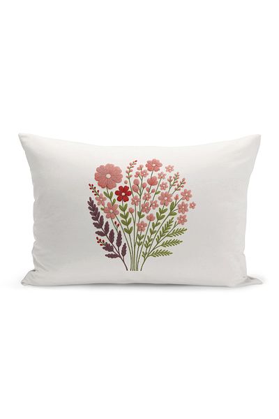 Bertille Home Husă de pernă imprimată digitală pe două părți (aspect de model de broderie Punch/Punch)
