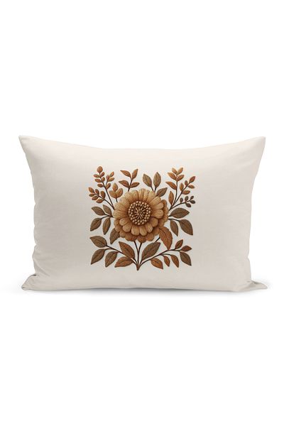 Bertille Home Husă de pernă imprimată digitală pe două părți (aspect de model de broderie Punch/Punch)