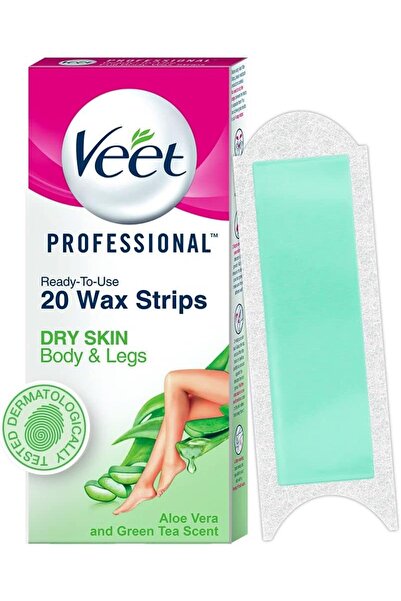 Veet مجموعة إزالة الشعر بالشمع لكامل الجسم للبشرة الجافة، 20 شريطًا