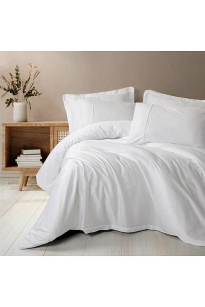 Cotton Box Luxury Lyocell and Cotton Bed Sheets, Cotton Box, Silky Satin White