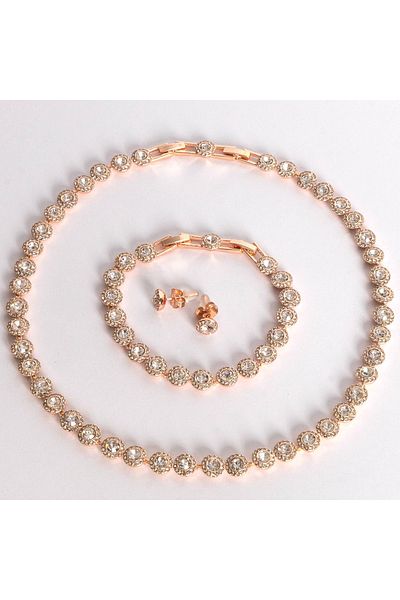 FASHİON JEWELRY ✨ Angel Rose Gold Set (necklace + bracelet + earrings)