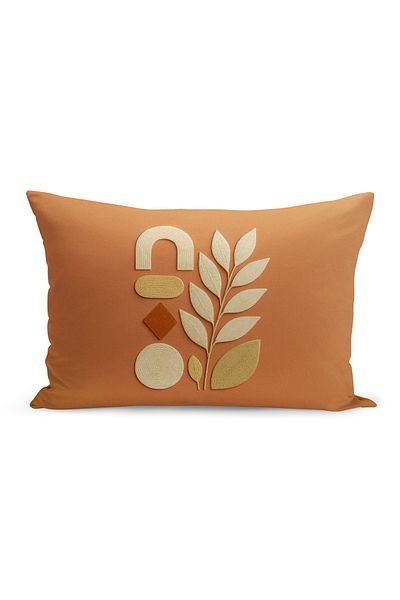Bertille Home Husă de pernă imprimată digitală pe două părți (aspect de model de broderie Punch/Punch)