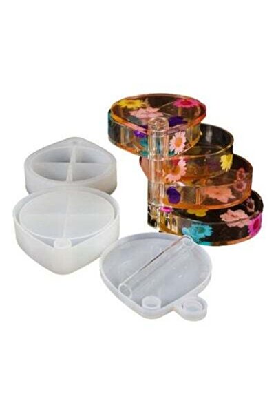 Graffiti Resin قالب سيليكون علبة حفظ مجوهرات 3 قطع