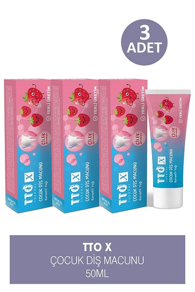 TTO X Children's Toothpaste Strawberry Flavored 50 ml 3 Pieces