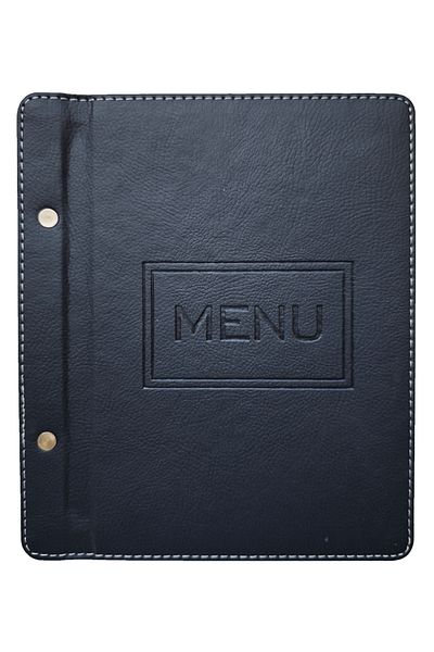 ankara menü A5 23X15 cm Blue Thermo Leather Menu Container – Transparent Acetate, Handcrafted Production