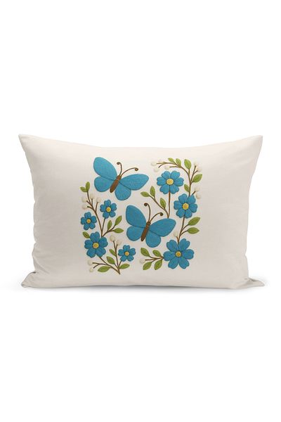 Bertille Home Husă de pernă imprimată digitală pe două părți (aspect de model de broderie Punch/Punch)