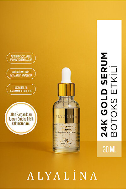 alyalina 24K Gold Serum Botoks Etkili 30ml %100 Vegan