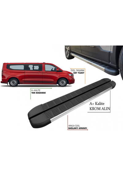 TUNAX OTO TRANSPORTER T7 KOMBİ UZUN ŞASE YAN BASAMAK 2025 2026 2027 KROM