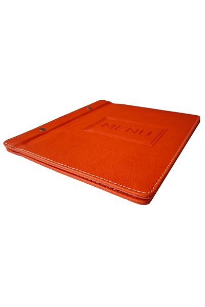 ankara menü A5 23X15 cm Blue Thermo Leather Menu Container – Transparent Acetate, Handcrafted Production