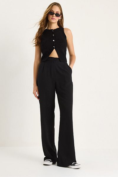 Bianco Lucci Women's High Waist Ayrobin Fabric Palazzo Pants 3957 60281083