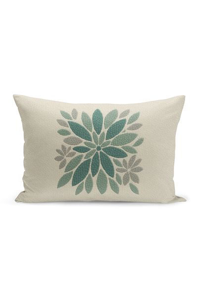 Bertille Home Double Side Digital Printed Throw Pillow Case (Punch/Punch Embroidery Pattern Look)