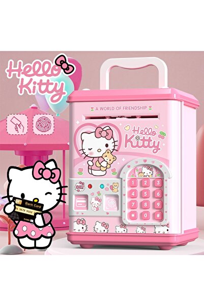 MJ TOYS Sanrio Kawaii Hello Kitty Elektronik Şifreli Kumbara Atm Görünümlü Kumbara Hello Kitty Atm Kumbara