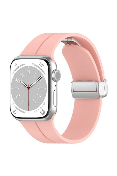 SKYDDAR INNOVATION Silicone Strap for Apple Watch 1/2/3/4/5/6/7/8/9/SE/SE 2 (38/40/41mm), W011 - Pink