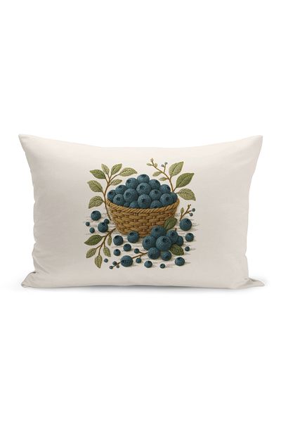 Bertille Home Husă de pernă imprimată digitală pe două părți (aspect de model de broderie Punch/Punch)
