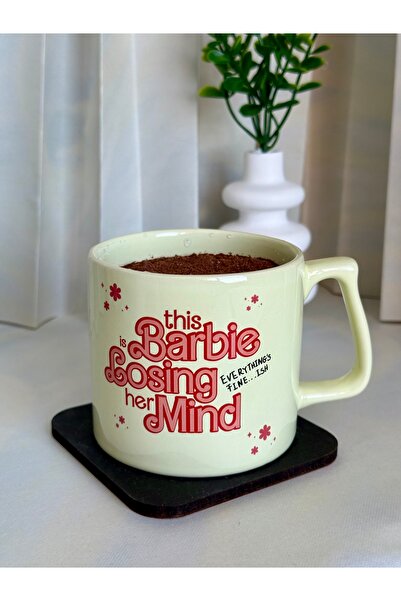 glowoow Barbie Mood Kupa – Pastel Sarı, Retro Tasarım | Sevgiliye, Arkadaşa Hediye Bardak