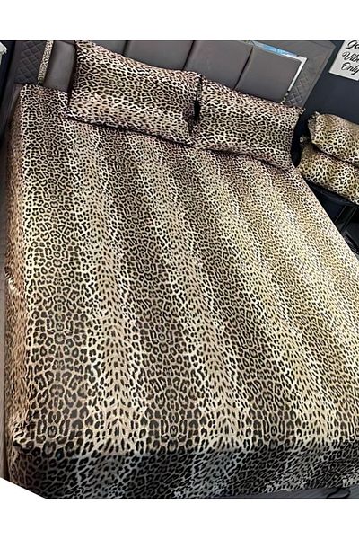 She&Co Double Fitted Sheet Set - 3 Pieces |   Summer Fabric - Leopard