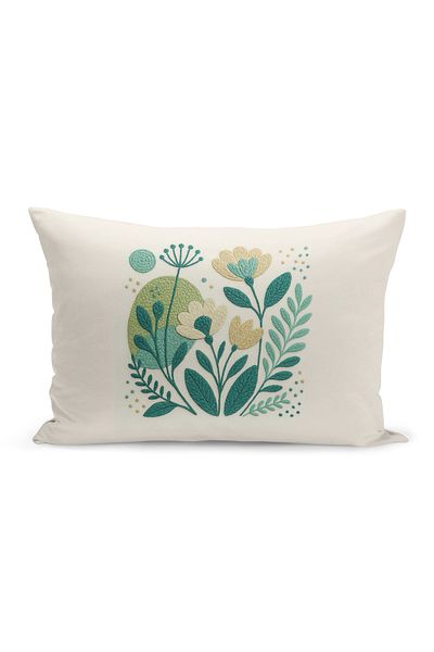 Bertille Home Husă de pernă imprimată digitală pe două părți (aspect de model de broderie Punch/Punch)