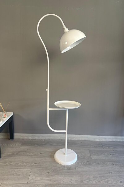 Bamyum Beyaz Lambader Modern Dekoratif Metal Oturma Odası Çalışma Odası Zemin Lambası