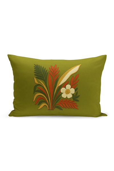Bertille Home Husă de pernă imprimată digitală pe două părți (aspect de model de broderie Punch/Punch)