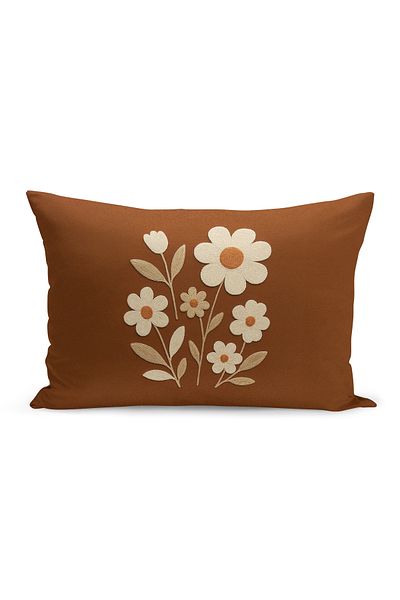 Bertille Home Husă de pernă imprimată digitală pe două părți (aspect de model de broderie Punch/Punch)