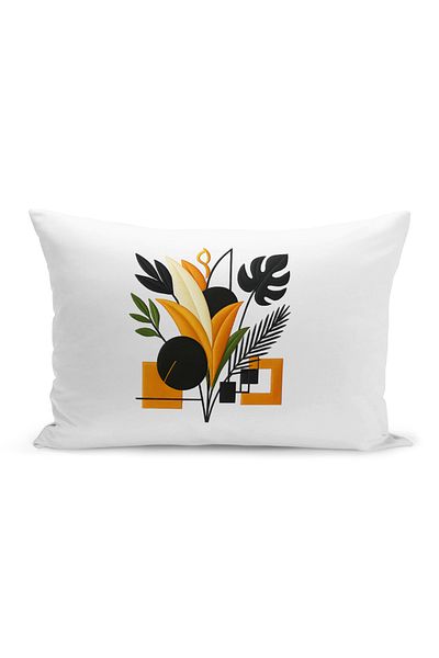Bertille Home Husă de pernă imprimată digitală pe două părți (aspect de model de broderie Punch/Punch)