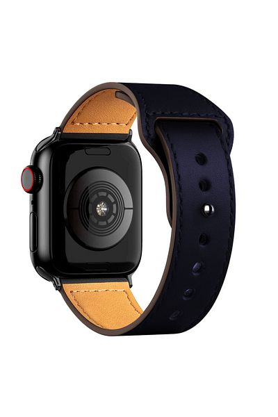 O Ozone Apple Watch 41mm / 40mm / 38mm | Leather Watch Band Strap | Blue