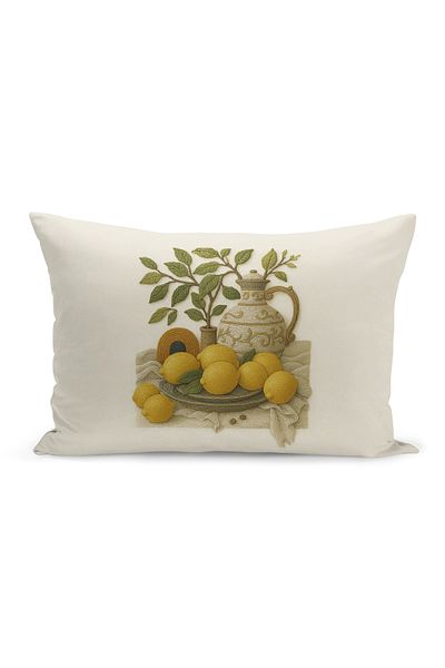 Bertille Home Husă de pernă imprimată digitală pe două părți (aspect de model de broderie Punch/Punch)